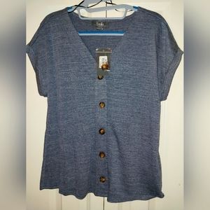 NWT Short sleeved button down top